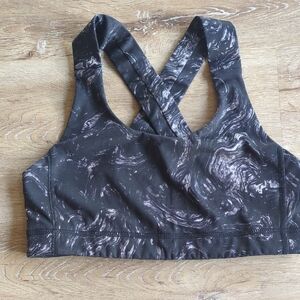 Women's Black and Gray Sports Bra